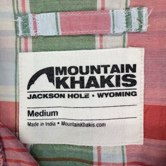 Mountain Khakis Shirt Mens Medium Green Red Tartan Plaid SS Hiking Button Up - Picture 6 of 8